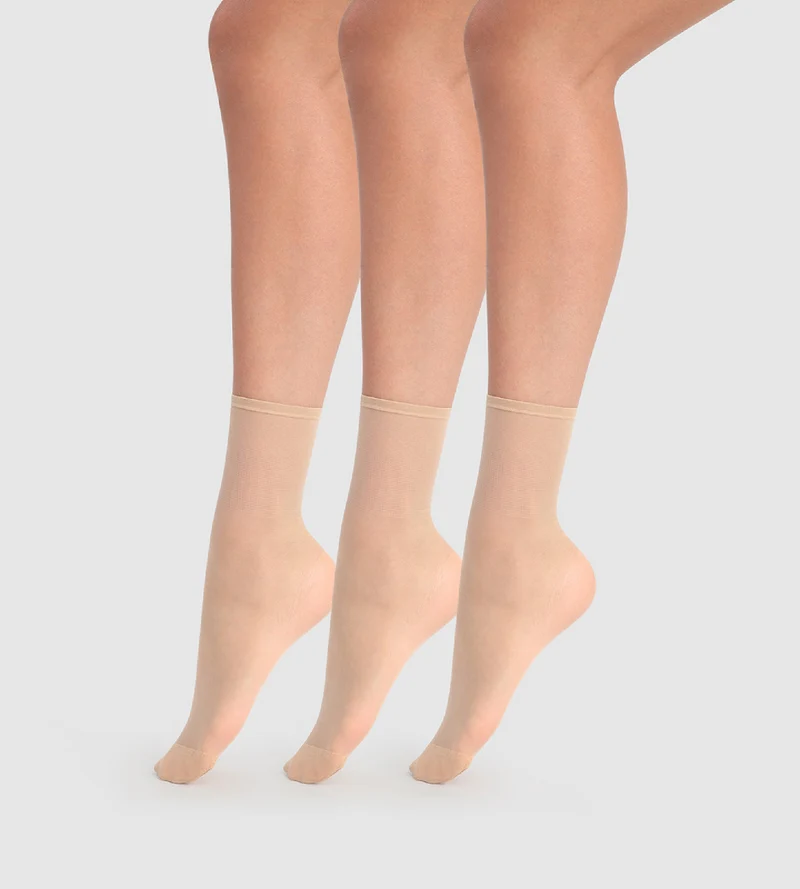 3er-Pack transparente Socken 20D in Nude - Beauty Resist