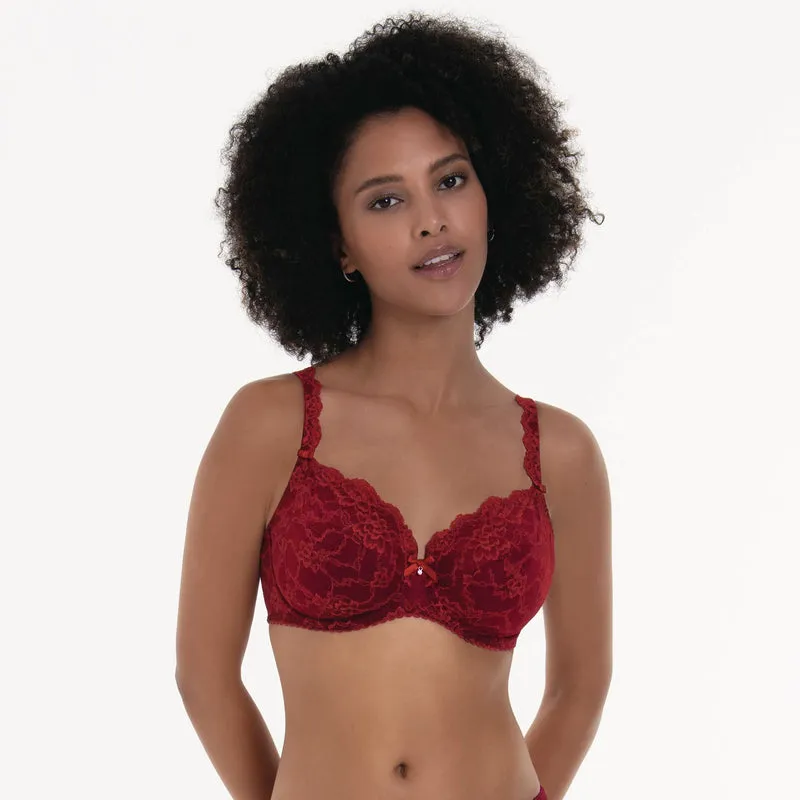 Rosa Faia Bobette Bügel-BH 5288 – Spitzen-BH Cup B–E – schwarz, rubin