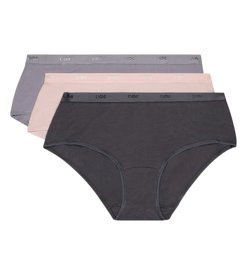 3er-Pack Hipster taupe/rosa/grau aus Stretch-Baumwolle – Pockets EcoDIM