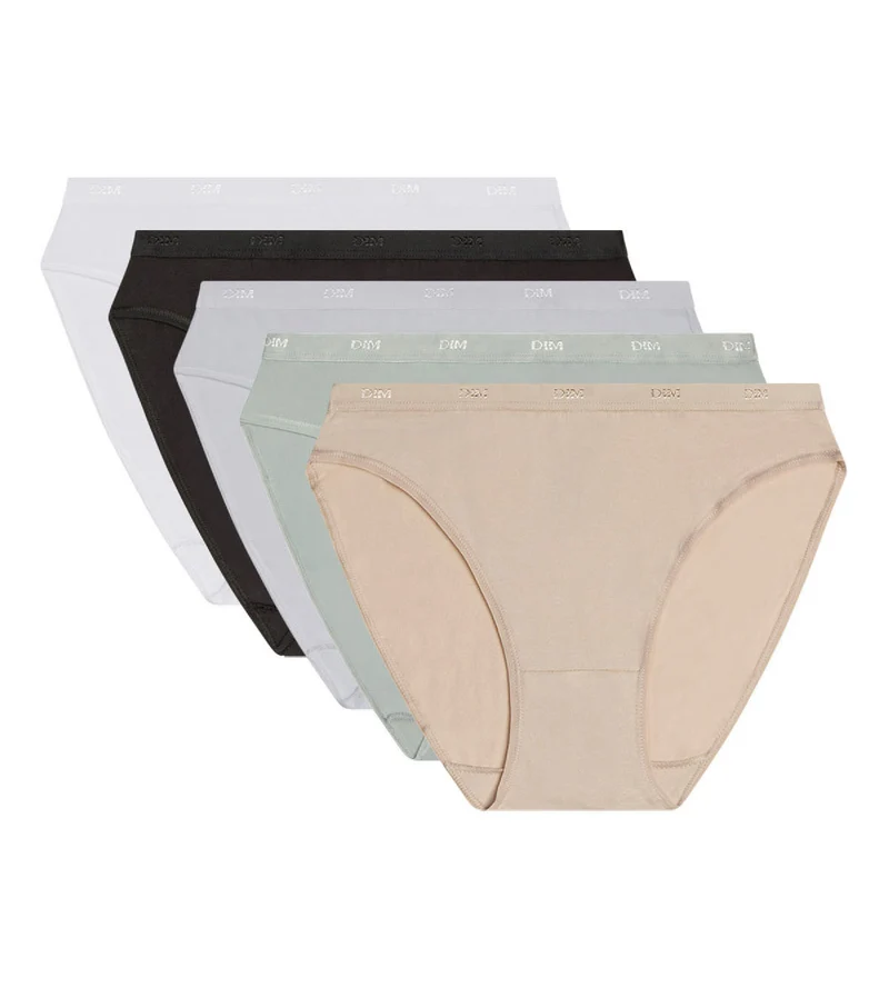 5er-Pack Slips in Schwarz/Weiß/Hautfarben/Grau - Pockets EcoDIM