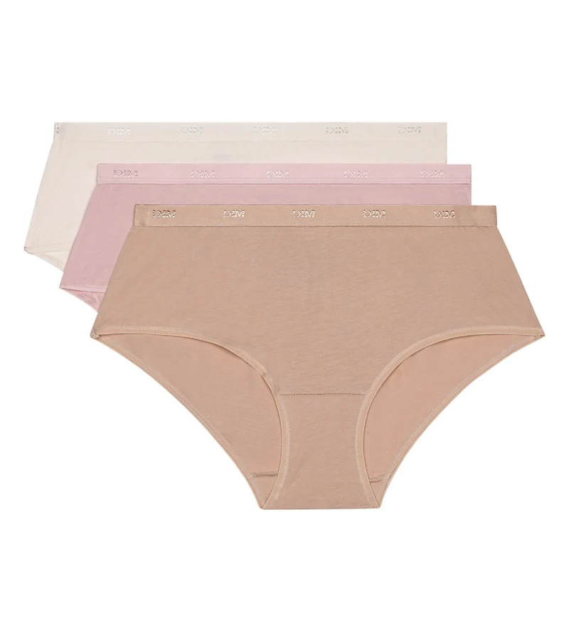 3er-Pack Hipster rosa/hautfarben/perlmutt aus Stretch-Baumwolle – Pockets EcoDIM