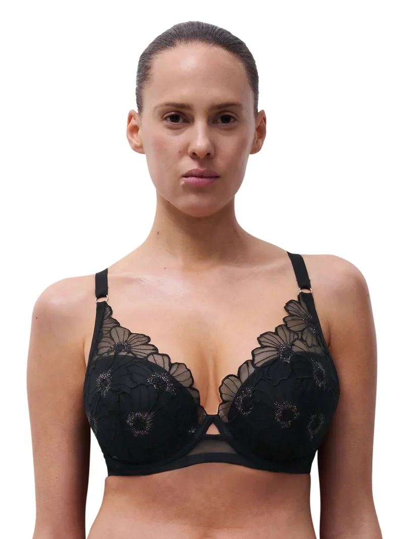 Chantelle – Lush Plunge T-Shirt-BH, festliches Schwarz