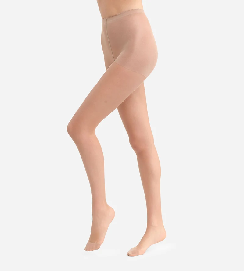 Hellbeige transparente Strumpfhose mit Nude-Effekt 17D - Body Touch