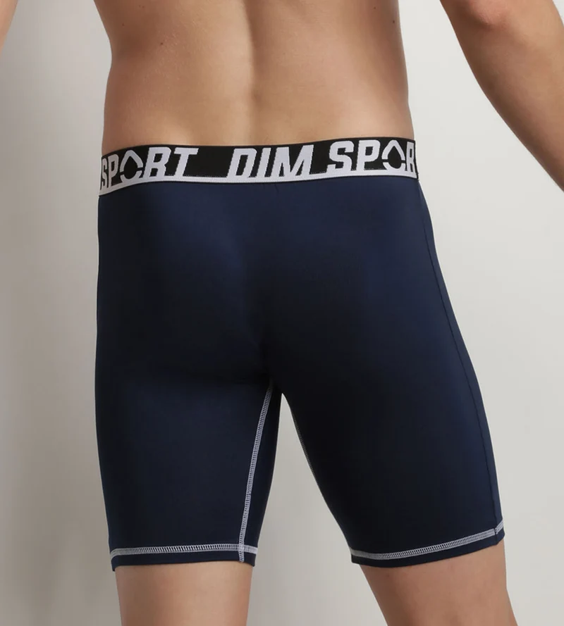 2er-Pack lange Boxershorts aus Mikrofaser schwarz/blau - DIM Sport