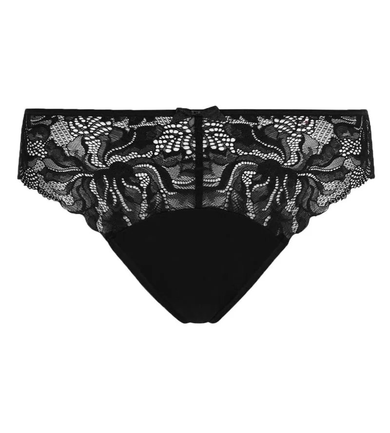 Schwarzer Brazilian aus Mikrofaser und Spitze - Generous Essentiel