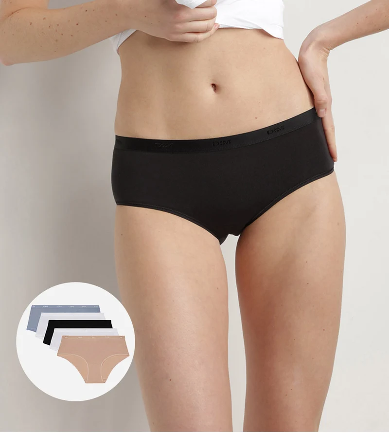 5er-Pack Hipster in Schwarz/Weiß/Hautfarben/Grau - Pockets EcoDIM