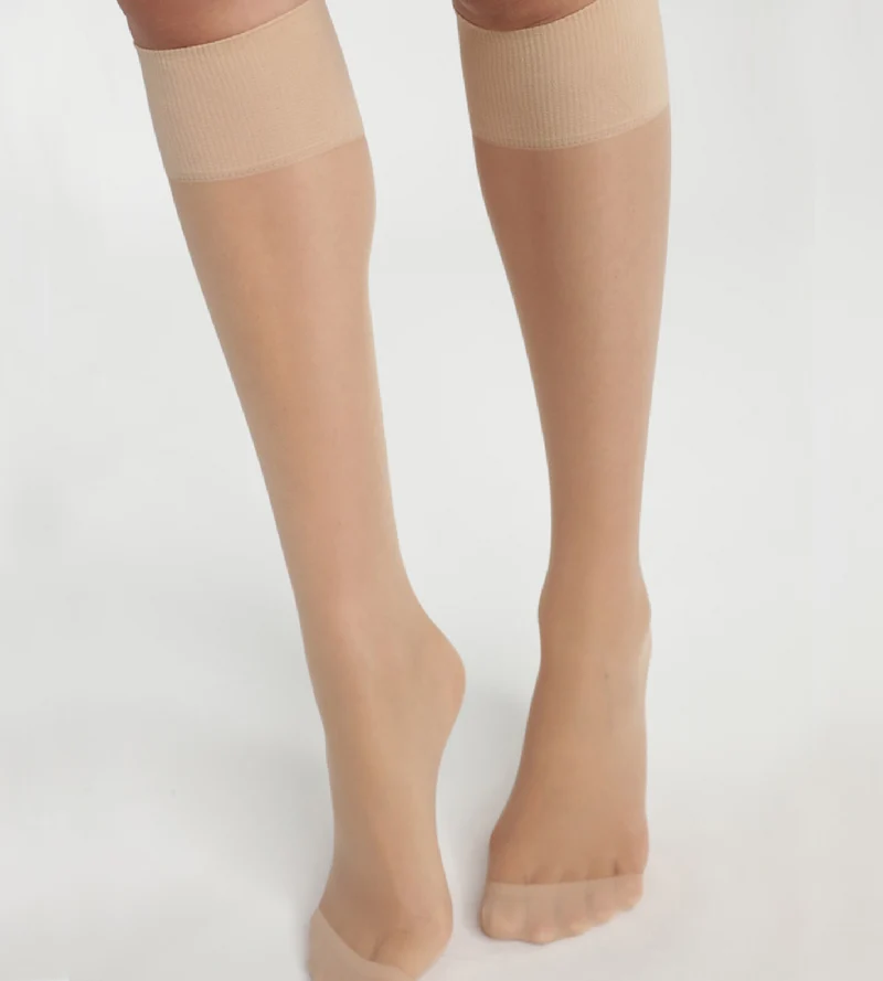 2er-Pack transparente Kniestrümpfe 20D mit Lycra® in Nude - Ultra Resist