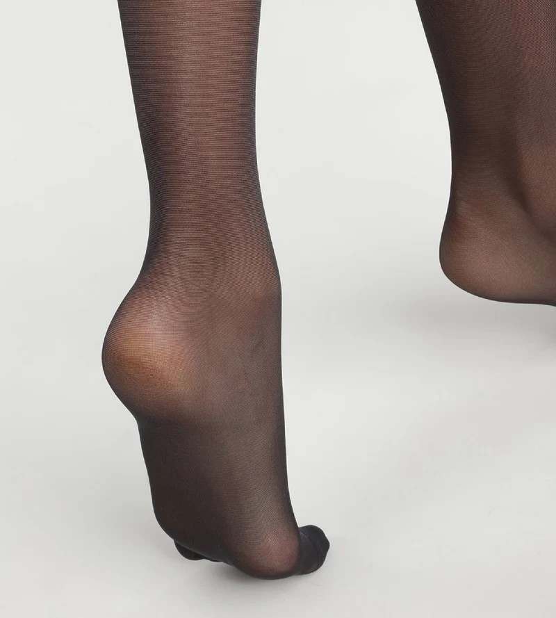2er-Pack transparente Kniestrümpfe 20D mit Lycra® in Schwarz - Ultra Resist