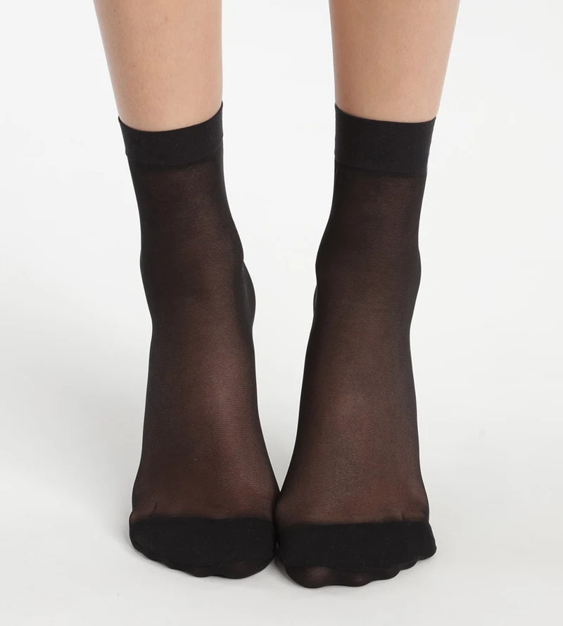 2er-Pack transparente Socken 20D mit Lycra® in Schwarz - Ultra Resist