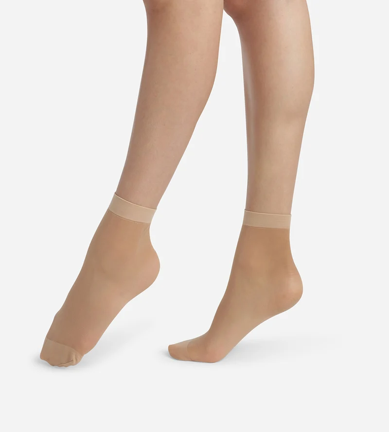 2er-Pack transparente Socken 20D mit Lycra® in Nude - Ultra Resist