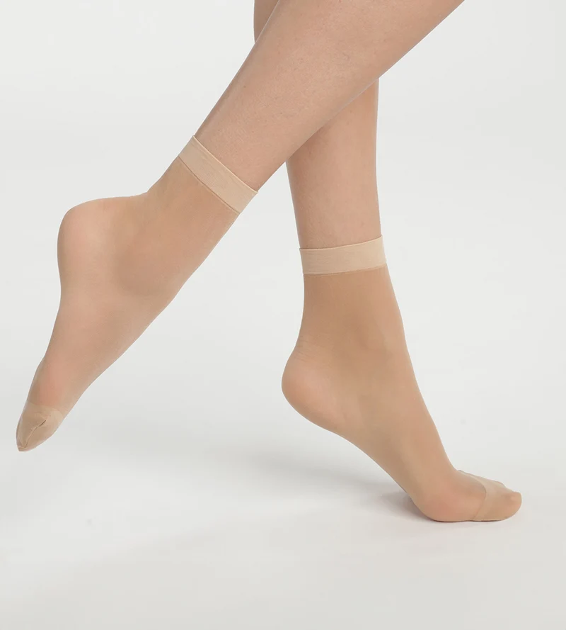 2er-Pack transparente Socken 20D mit Lycra® in Nude - Ultra Resist