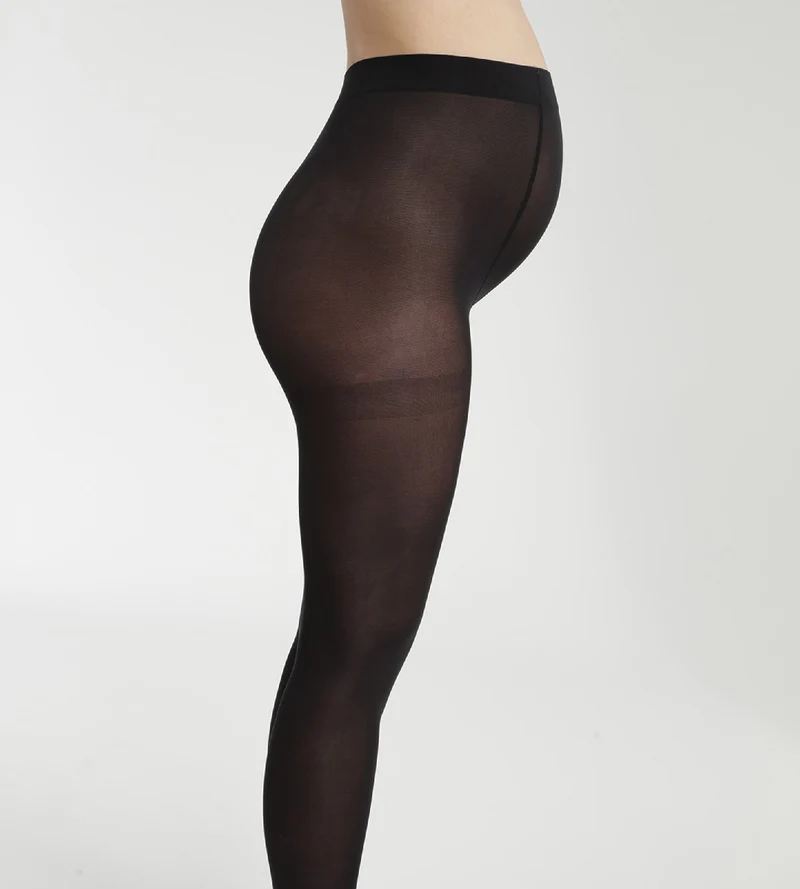 Schwarze blickdichte Schwangerschaftsstrumpfhose 50D - DIM Style Mama