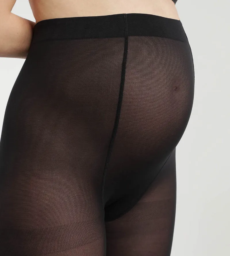 Schwarze blickdichte Schwangerschaftsstrumpfhose 50D - DIM Style Mama
