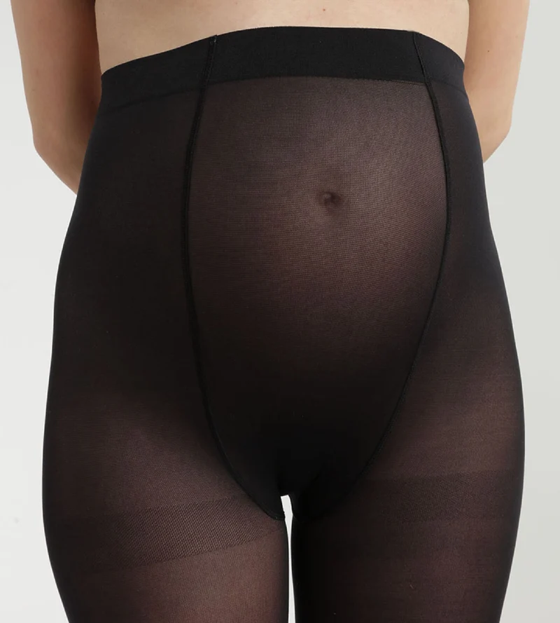 Schwarze blickdichte Schwangerschaftsstrumpfhose 50D - DIM Style Mama