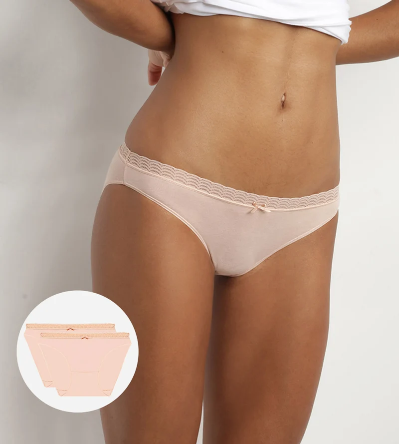 2er-Pack Baumwoll-Slips rosé - Fashion