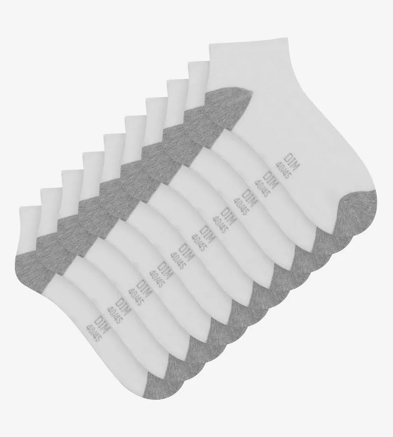 Packung mit 3 Paar weißen Baumwollsocken für Herren EcoDim Sport