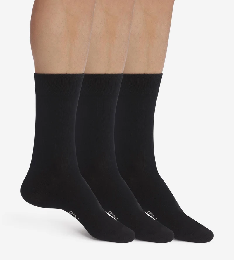Packung mit 3 Paar Herrensocken Black Dim Cotton