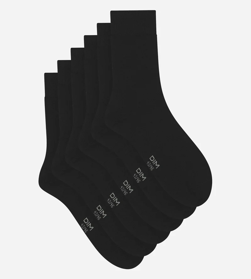 Packung mit 3 Paar Herrensocken Black Dim Cotton