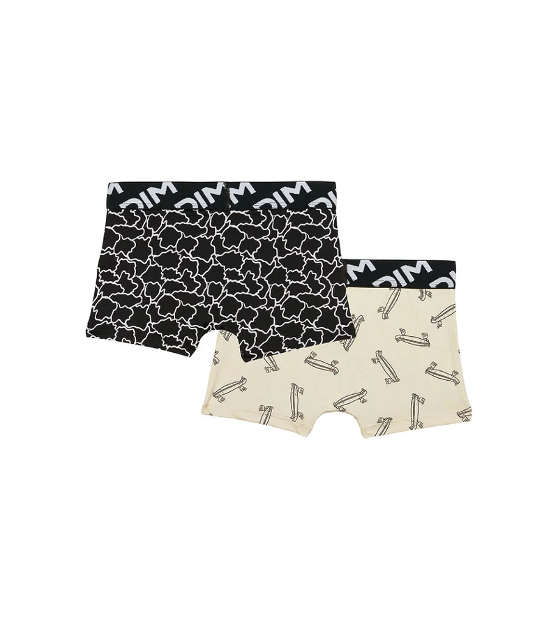 2er-Pack Jungen-Boxershorts aus recycelter Mikrofaser mit Skate-Motiv - DIM Micro