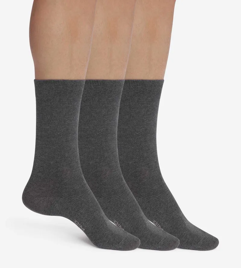 Packung mit 3 Paar Herrensocken Anthrazit Heather Dim Cotton