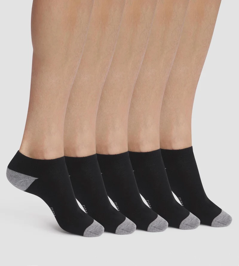 Packung mit 5 Paar schwarzen Baumwollsocken für Herren EcoDim Sport