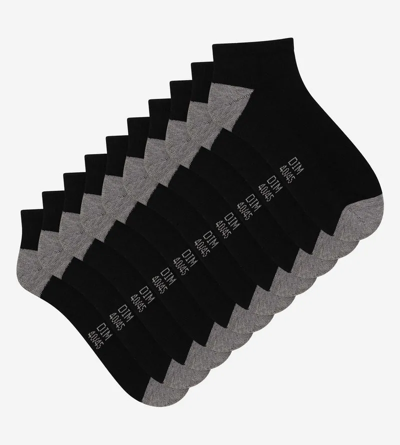 Packung mit 5 Paar schwarzen Baumwollsocken für Herren EcoDim Sport