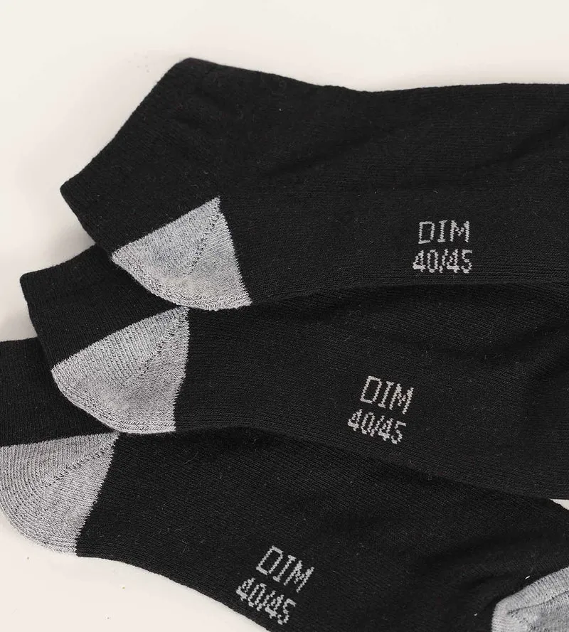 Packung mit 5 Paar schwarzen Baumwollsocken für Herren EcoDim Sport