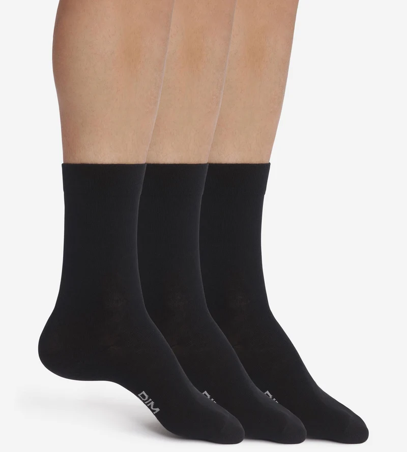 Packung mit 3 Paar Herrensocken Black Dim Cotton Comfort