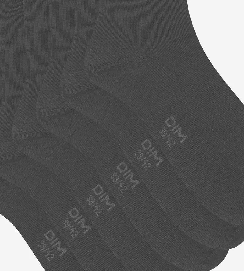 Packung mit 3 Paar anthrazitfarbenen Dim Cotton Comfort-Socken für Herren