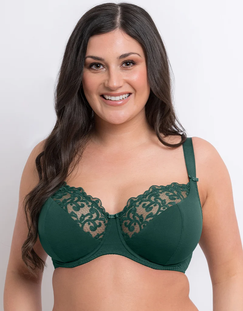 Flirtelle Swirl Balcony Bra Pine Green