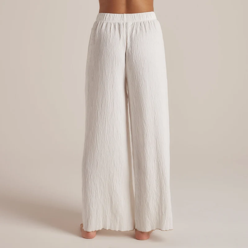 Crinkle Pyjamahose - Weiß