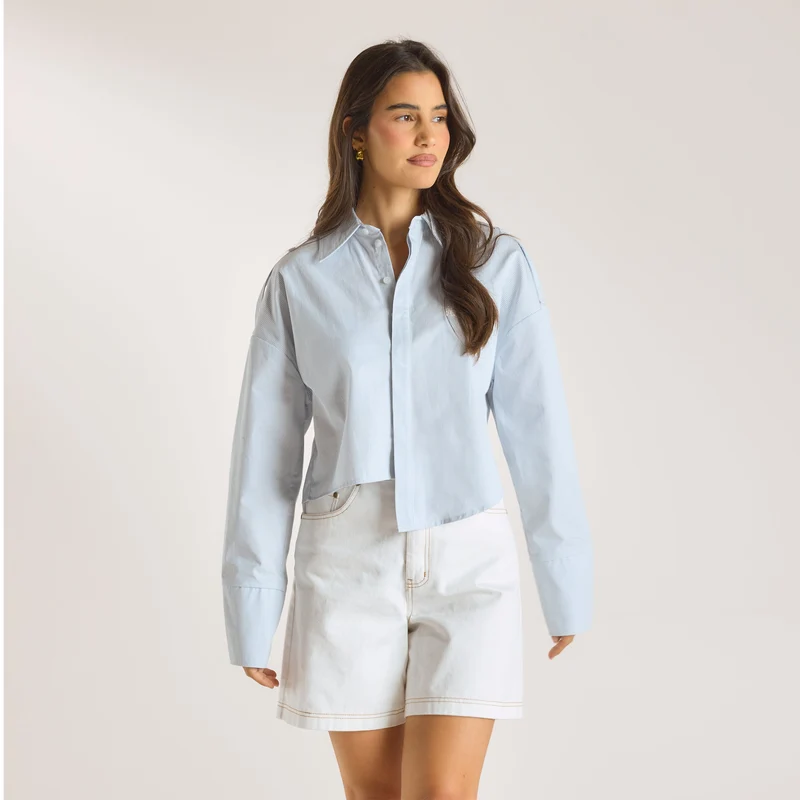 Asymmetrisches Hemd - Blau Stripe