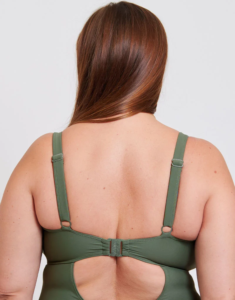 Adella Calypso Plunge Control Swimsuit Dusky Green