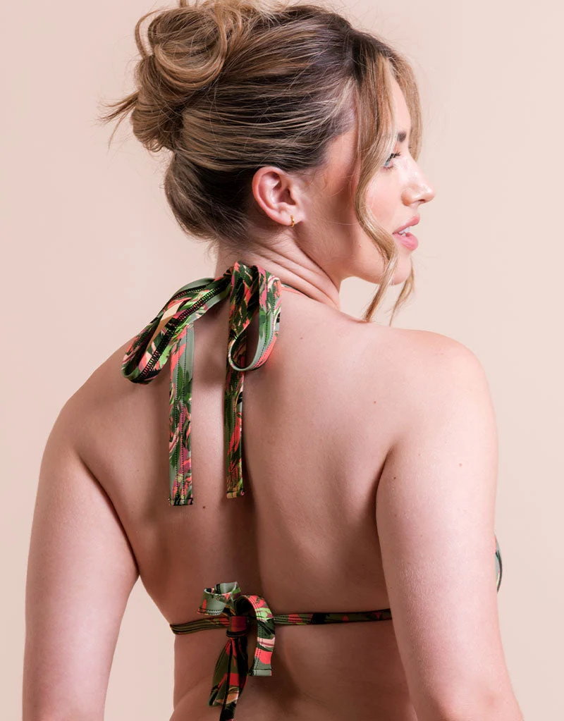 Curvy Kate Sunset Palm String Bikini Top Palm Print