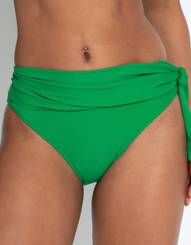 Pour Moi Malibu Fold Over Tie Side Bikini Brief Green