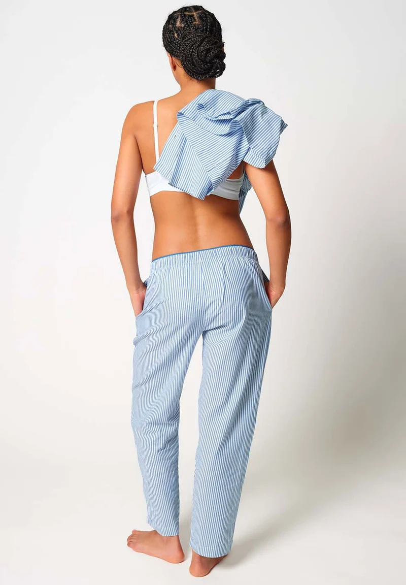 Unight Unisex pants long | blue microstripes 083031-08S732