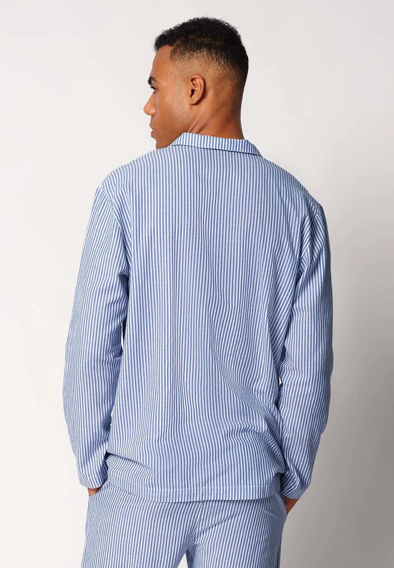 Unight Unisex shirt long sleeve | blue microstripes 083025-08S732