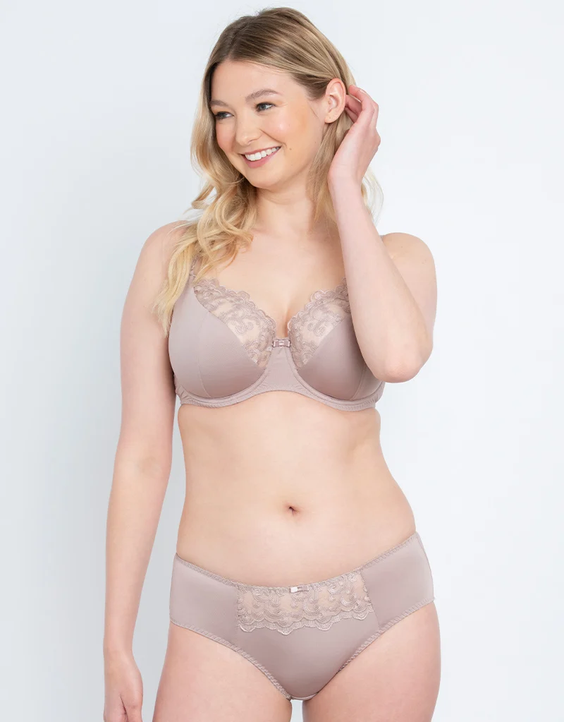 Flirtelle Swirl Balcony Bra Soft Taupe