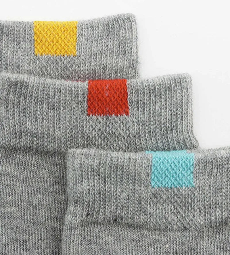 5er-Pack Kindersocken aus Baumwolle grau meliert/farbig markiert - EcoDIM