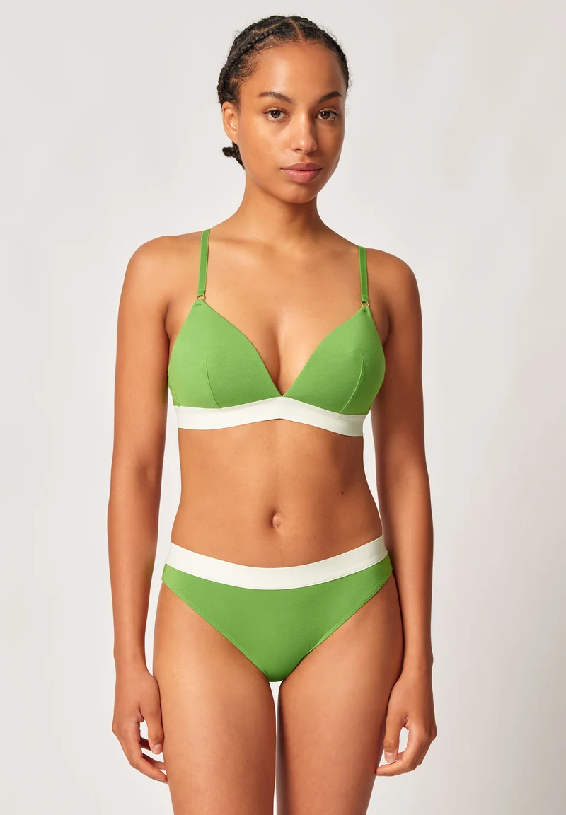 Modal Retro Padded triangle bra | meadow green 083286-08S860