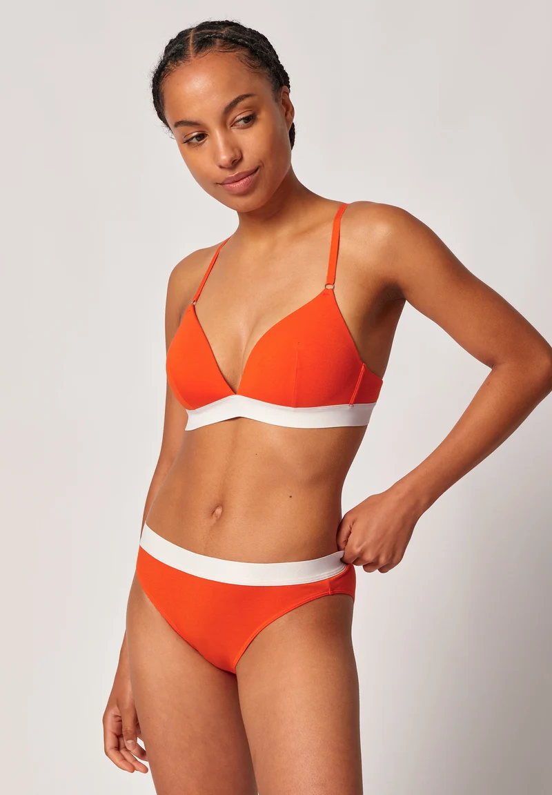 Modal Retro Padded triangle bra | red orange 083286-08S796