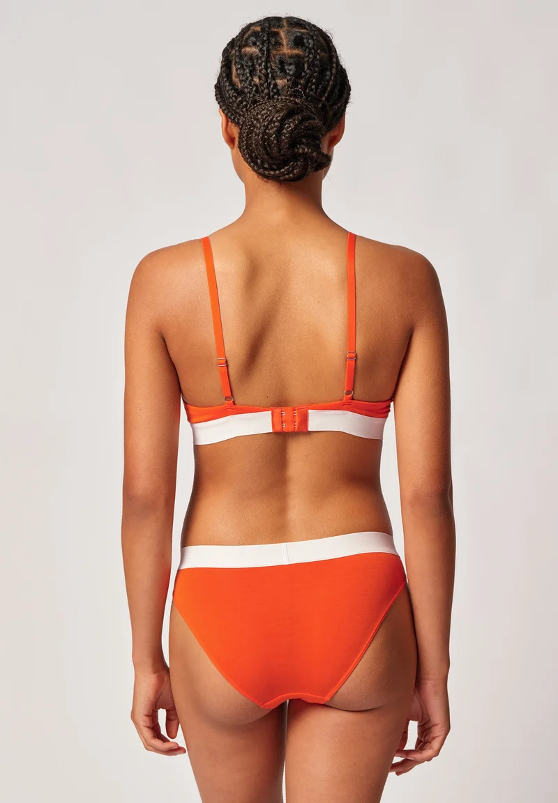 Modal Retro Padded triangle bra | red orange 083286-08S796