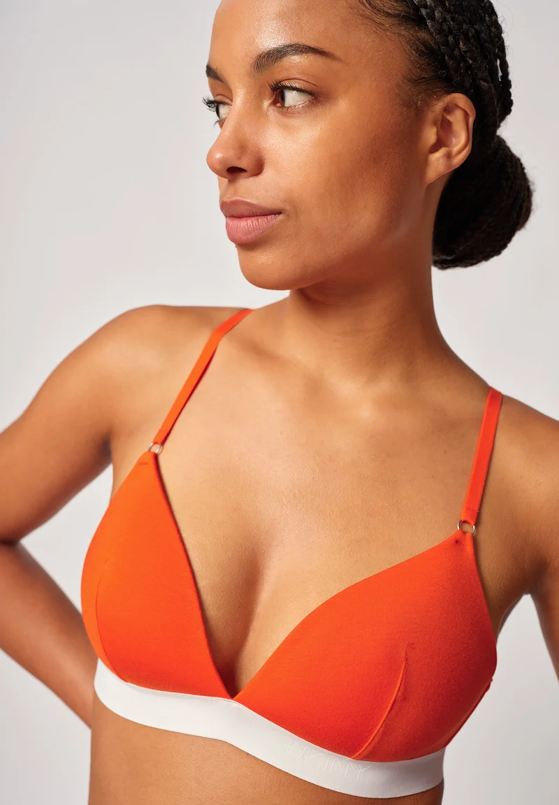 Modal Retro Padded triangle bra | red orange 083286-08S796