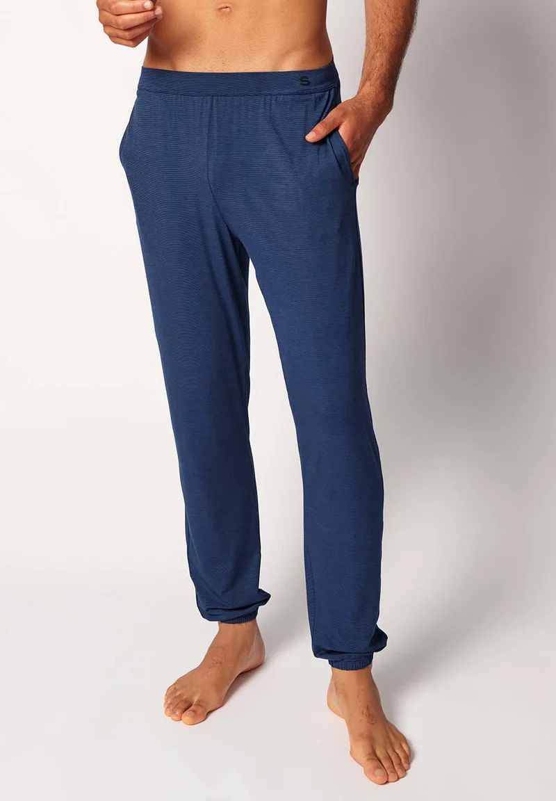 Cooling Deluxe Night Pants long | crownblue stripes 082996-08S017