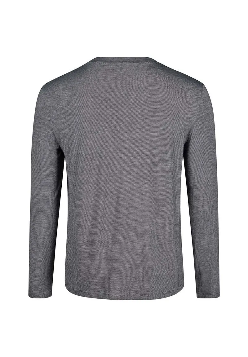 Cooling Deluxe Night Shirt long sleeve | black stripes 082975-08S016