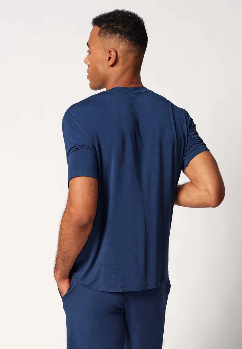Cooling Deluxe Night Shirt short sleeve | crownblue stripes 082943-08S017