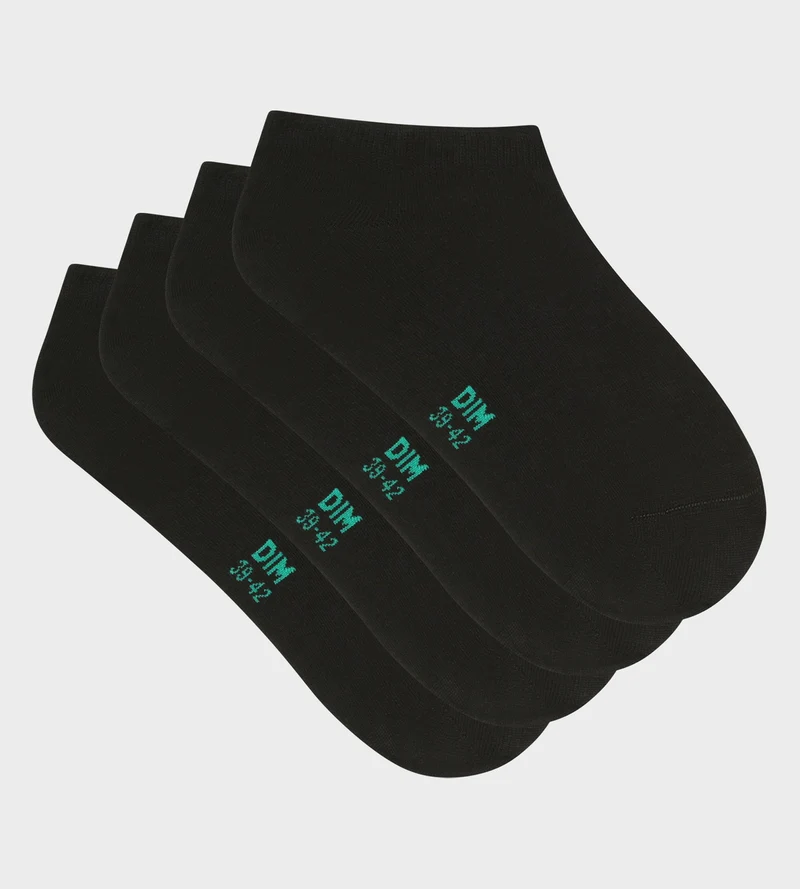 2er-Pack kurze schwarze Herrensocken aus Bio-Baumwolle - DIM Good