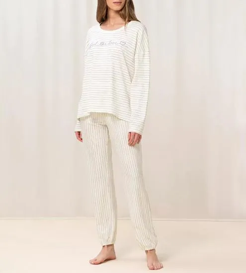 Triumph Sets Pyjama (Strickware) Langarm 10 CO/MD weiss