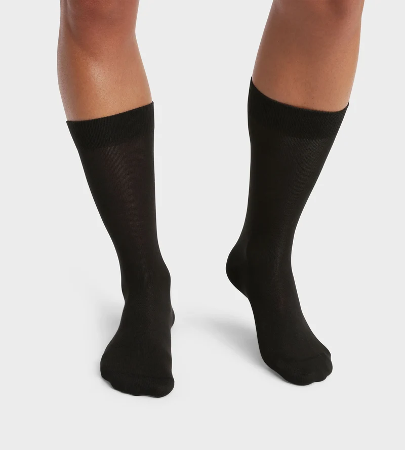 2er-Pack schwarze Herrensocken aus Bio-Baumwolle - DIM Good
