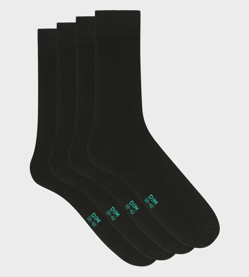 2er-Pack schwarze Herrensocken aus Bio-Baumwolle - DIM Good